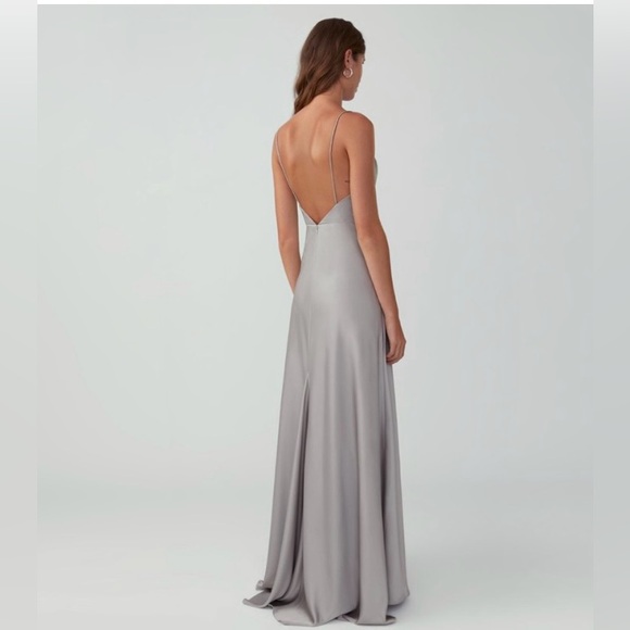 Fame and Partners Draped Gown in Silver- Size 6 - Picture 1 of 10